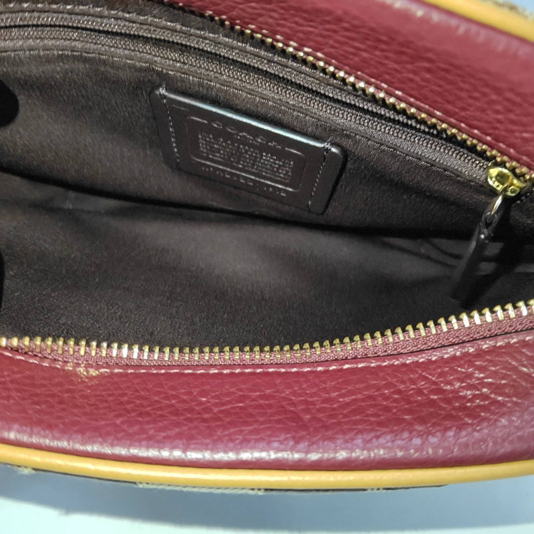 COACH DEMPSEY Brown Coated Canvas Wicker Plaid Apple Bag Crossbody Bag Single Shoulder Bag Golden hardware Removable shoulder strap-(SKU)-928259007