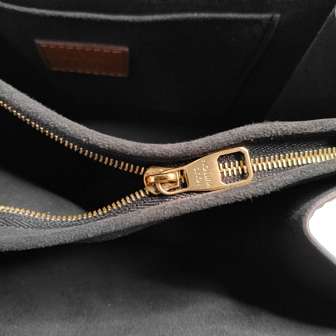 LOUIS VUITTON DAUPHINE Medium Brown Coated Canvas Monogram Daffodil Shoulder Bag with Gold Hardware and 2 Detachable Straps-(SKU)-952739187