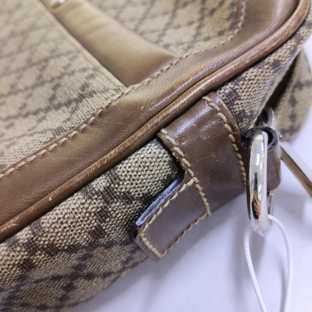 GUCCI GG Blooms Small size Khaki Calfskin Printed Handbag Silver Hardware-(SKU)-948628450