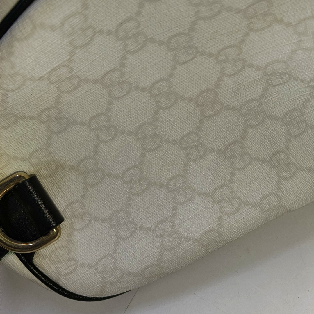 GUCCI Joy White Coated Canvas Monogram Handbag Golden hardware-(SKU)-942429656