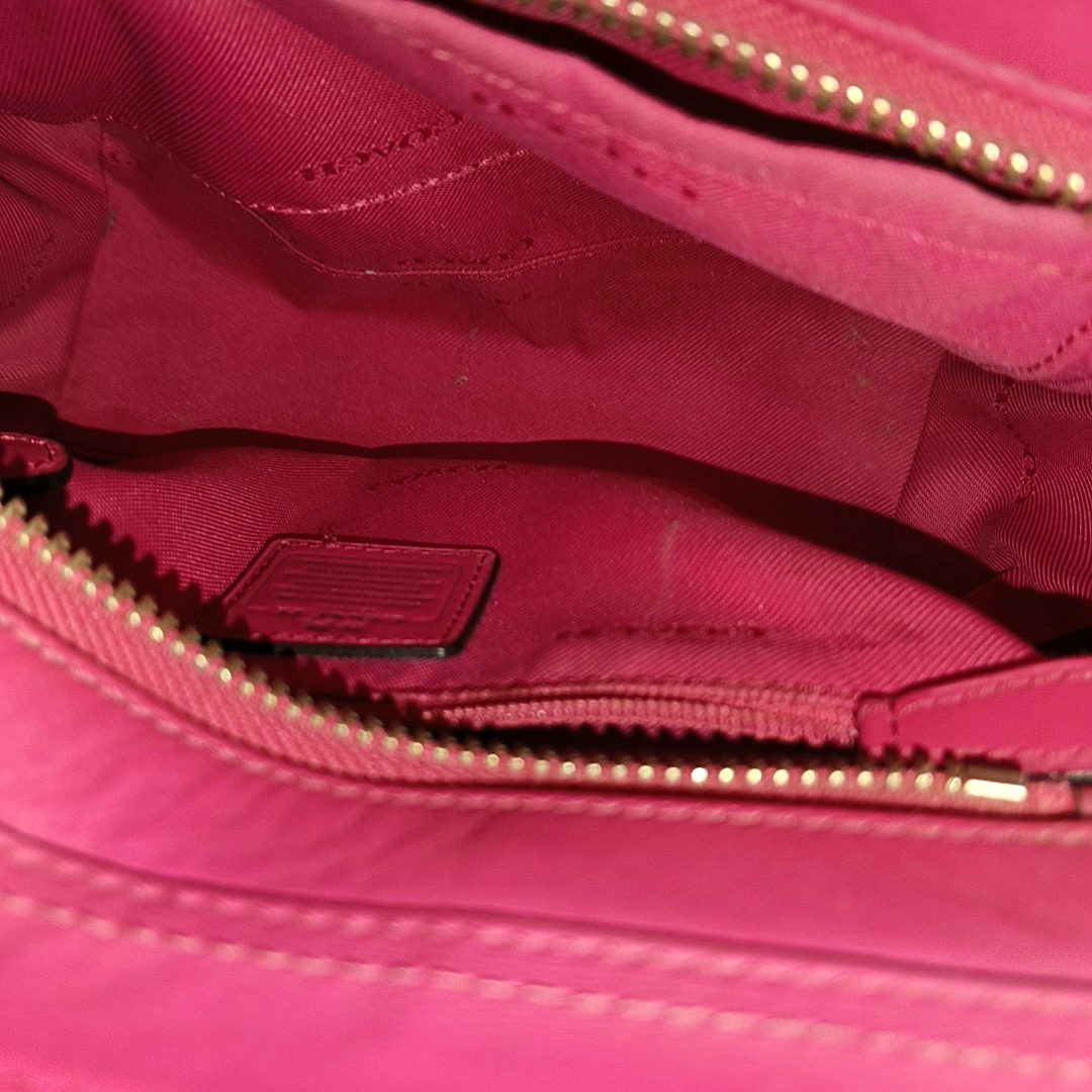 COACH SWAGGER Pink Cowhide Crossbody Bag Ruthenium color hardware Removable shoulder strap-(SKU)-928838798