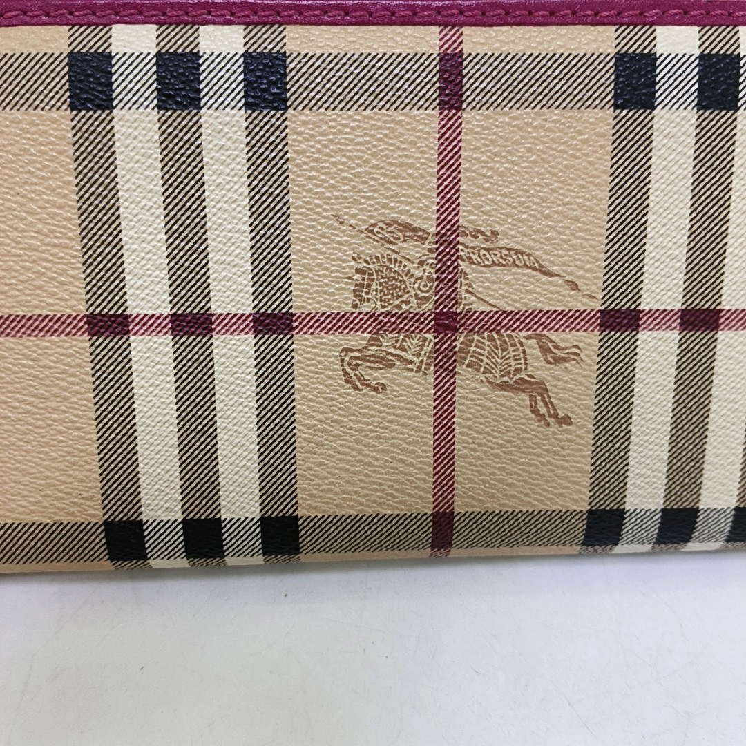 BURBERRY Khaki Coated Canvas Warhorse Plaid Wallet Golden hardware-(SKU)-959925187