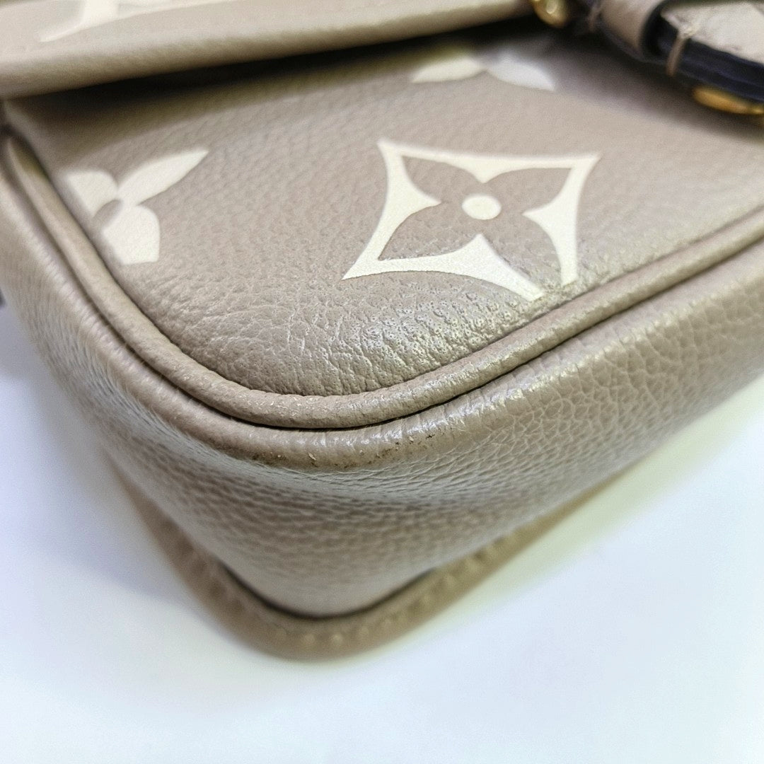 LOUIS VUITTON DIANE Nano Grey Calfskin Monogram Shoulder Bag Crossbody Bag Handbag Gold Hardware 2 Removable Straps Accessories Included-(SKU)-969434726