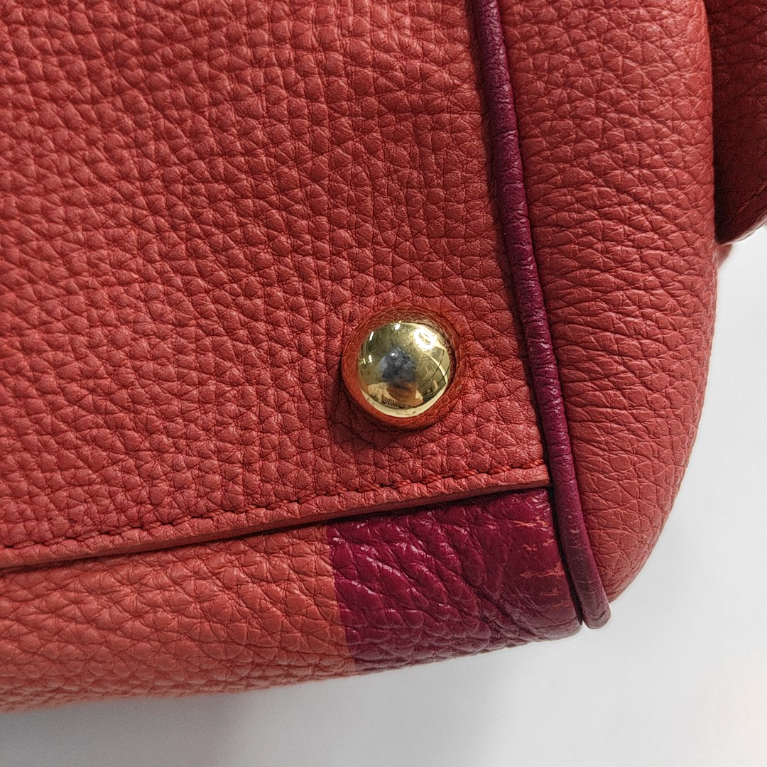 BURBERRY Orange Cowhide Single Shoulder Bag Handbag Crossbody Bag Golden hardware-(SKU)-943185246