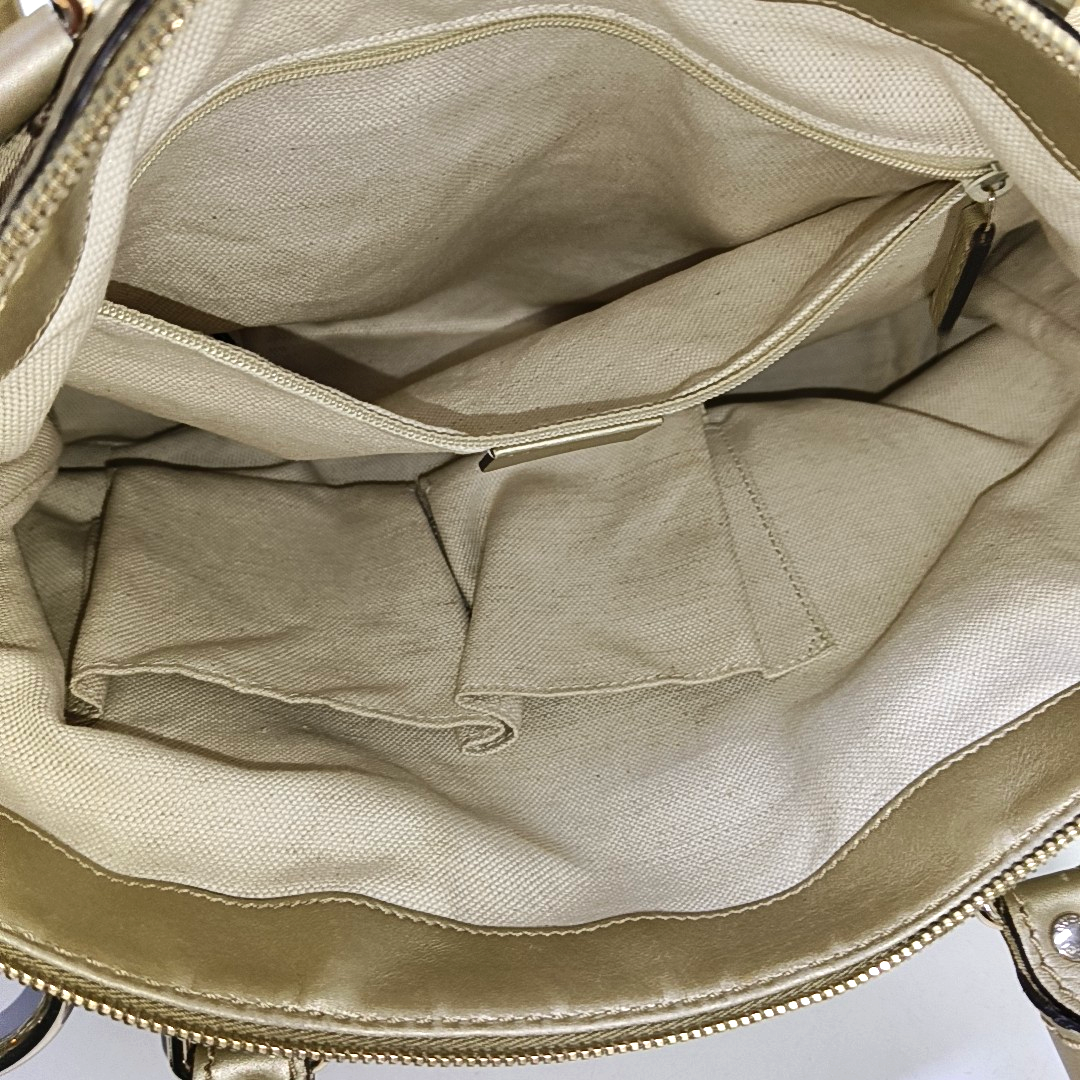 GUCCI Sukey Khaki Canvas Monogram Crossbody Bag Golden hardware Removable shoulder strap-(SKU)-958213257