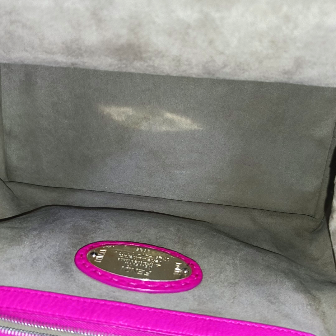 FENDI Tote bag Fuchsia cowhide handbag Silver Hardware-(SKU)-957044385