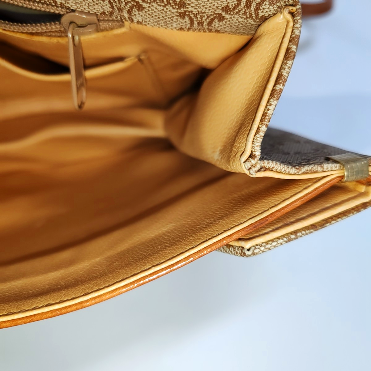 CELINE Brown Coated Canvas Single Shoulder Bag Crossbody Bag Golden hardware Removable shoulder strap-(SKU)-957821065
