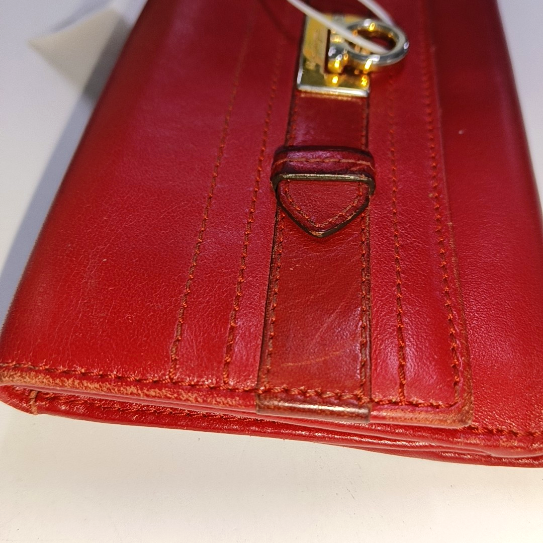 FERRAGAMO Red Leather Wallet Golden hardware-(SKU)-940253959
