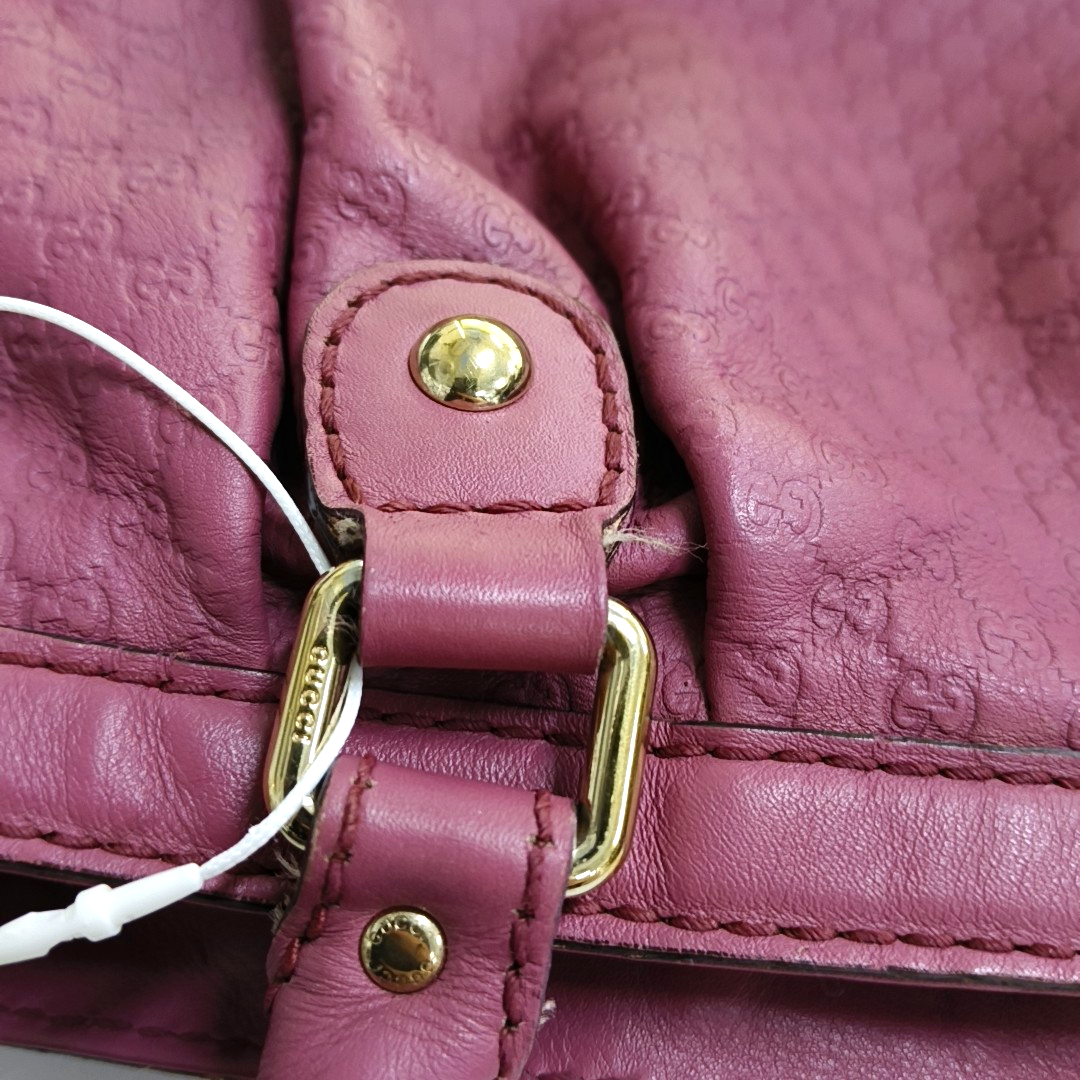 GUCCI Sukey Pink Cowhide Old Flower Embossed Handbag Golden hardware-(SKU)-948483016