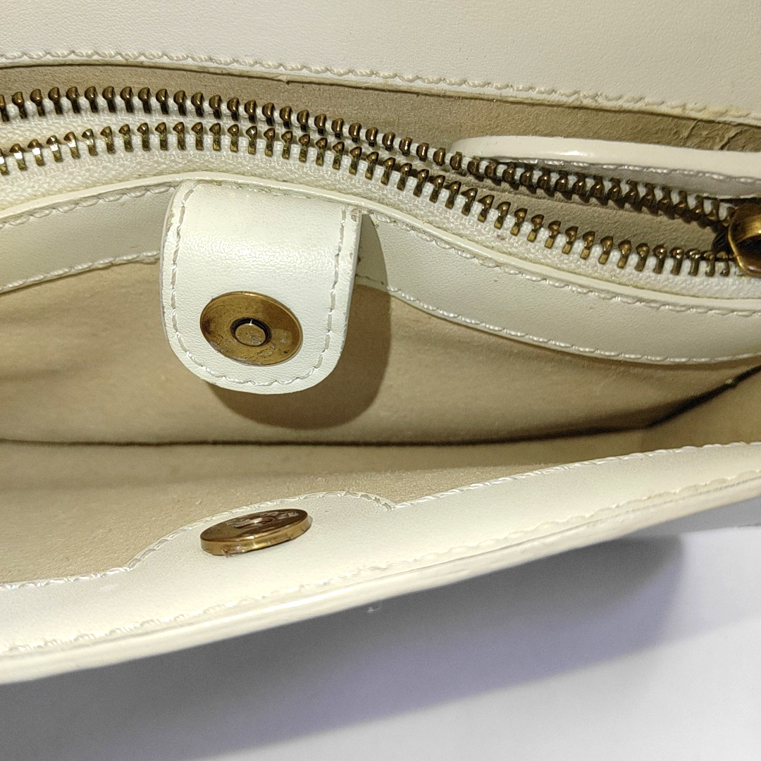 PINKO mini White Cowhide Studs Crossbody Bag Shoulder Bag Golden hardware-(SKU)-944690837