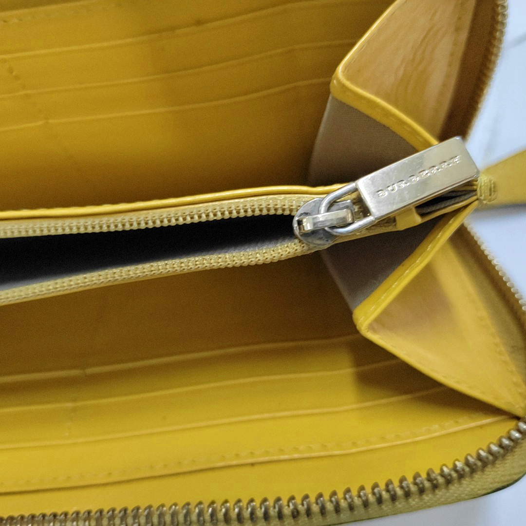 BURBERRY Yellow Cowhide Wallet Golden hardware-(SKU)-954324318