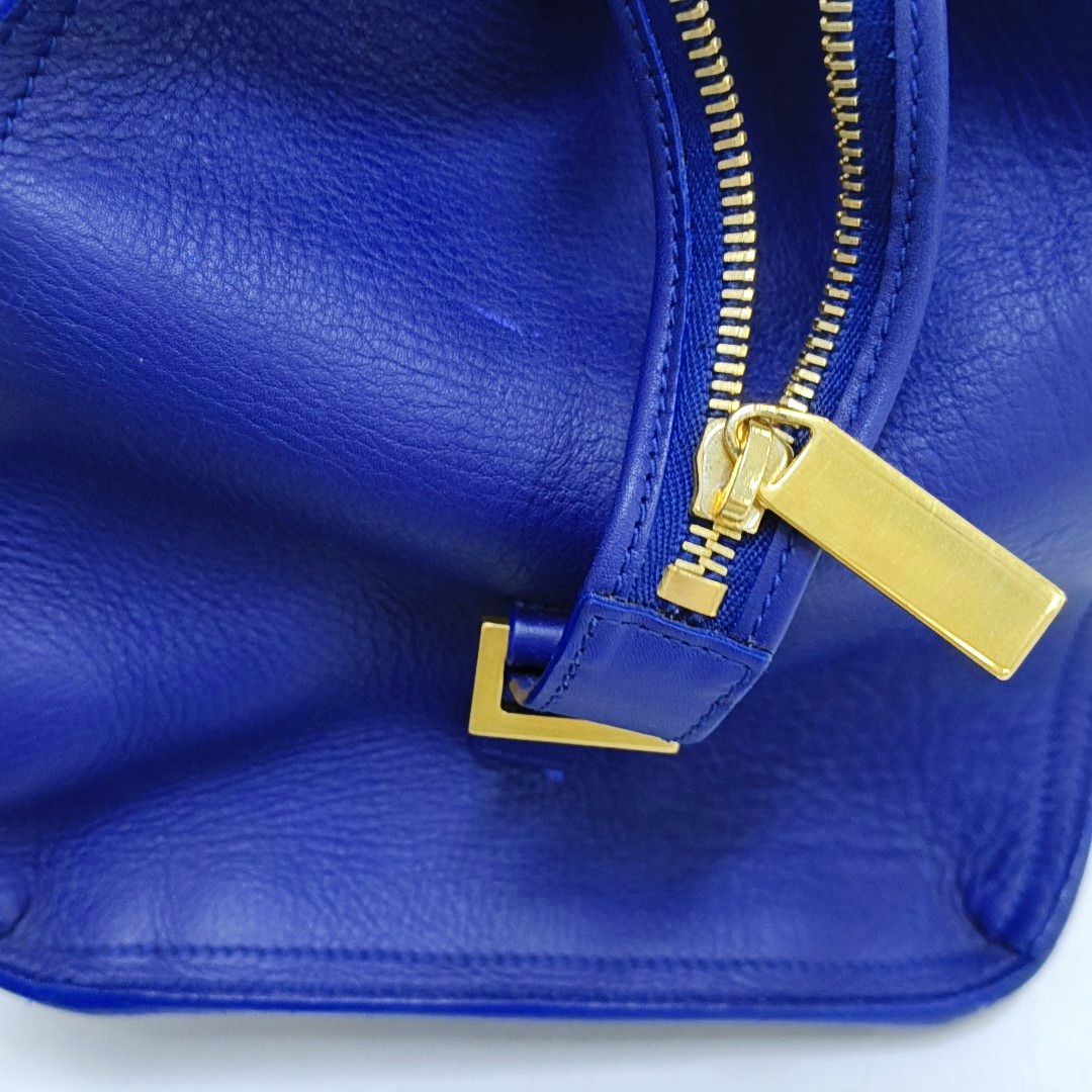 YSL CHYC Y LIGNE Medium size Dark Blue Leather Handbag Golden hardware-(SKU)-955766703