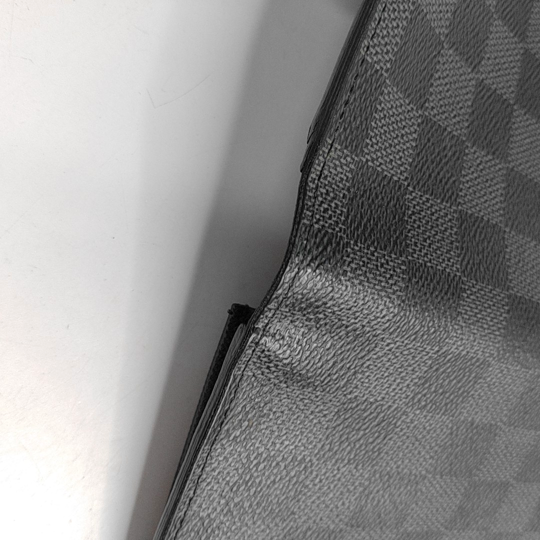 LOUIS VUITTON BRAZZA Gray Coated Canvas Chessboard Plaid Wallet Silver Hardware-(SKU)-958664175