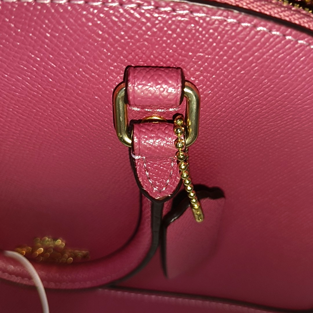 COACH SIERRA Medium size Rose Red Leather Single Shoulder Bag Crossbody Tote Golden hardware Removable shoulder strap-(SKU)-942911371