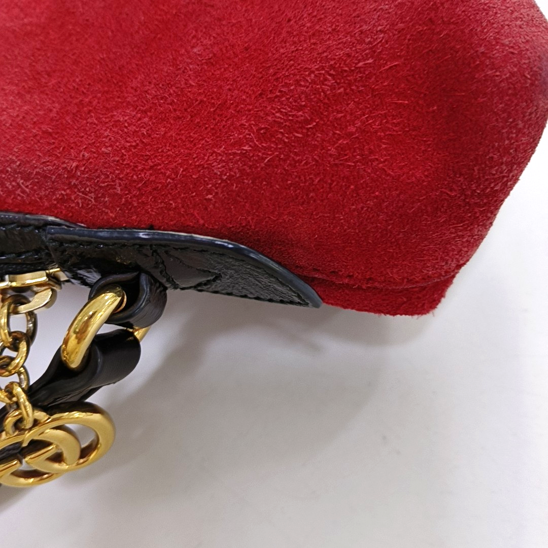 GUCCI Ophidia Small size Pink suede leather striped ribbon single shoulder bag Golden hardware-(SKU)-952555728