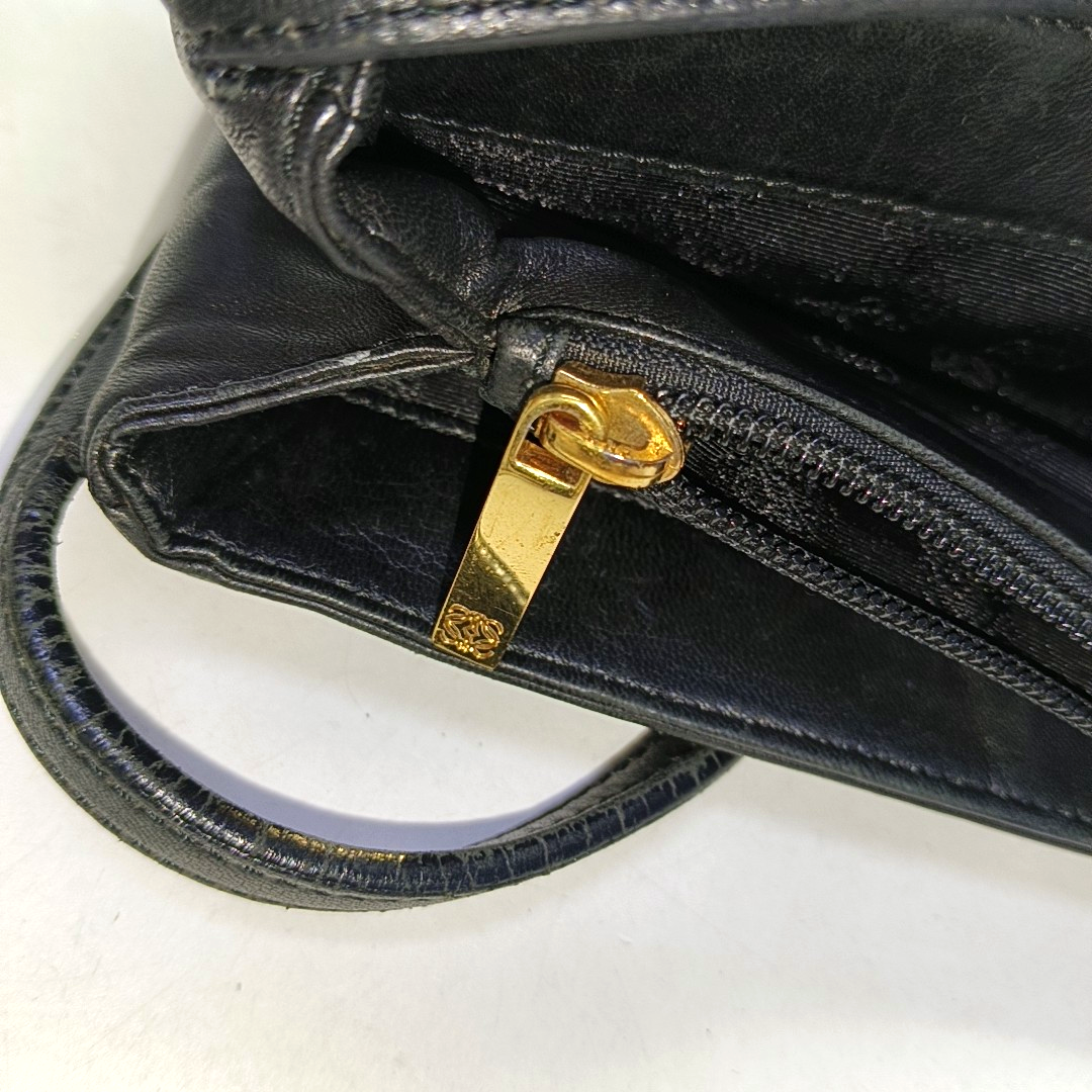 LOEWE Tote bag Black Lamb Leather Single Shoulder Bag Golden hardware-(SKU)-952391467