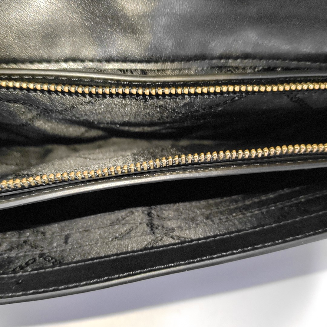 MICHAEL KORS Black Leather Embellished Shoulder Bag Crossbody Golden hardware Removable shoulder strap-(SKU)-942807098