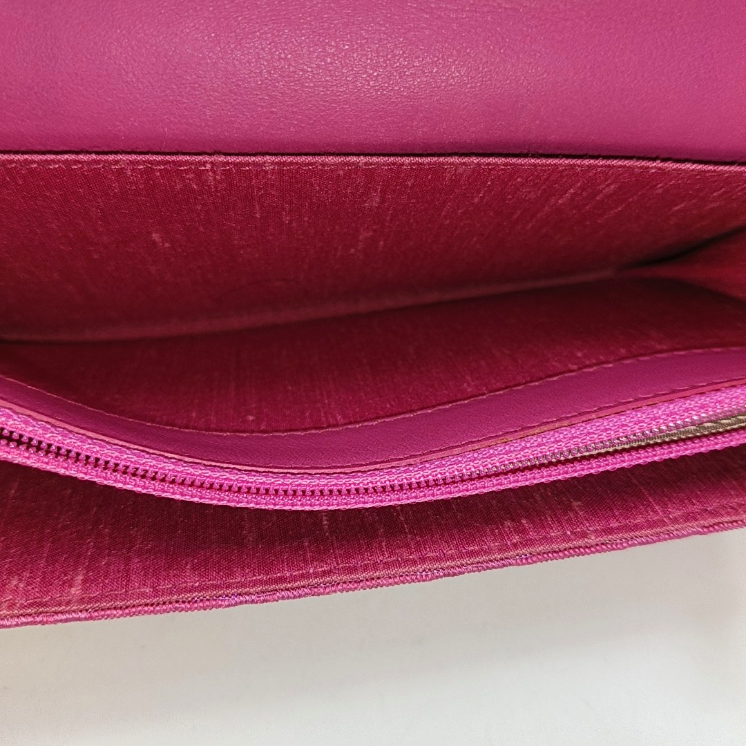 DIOR Fuchsia Fabric Wallet Golden hardware-(SKU)-959328044