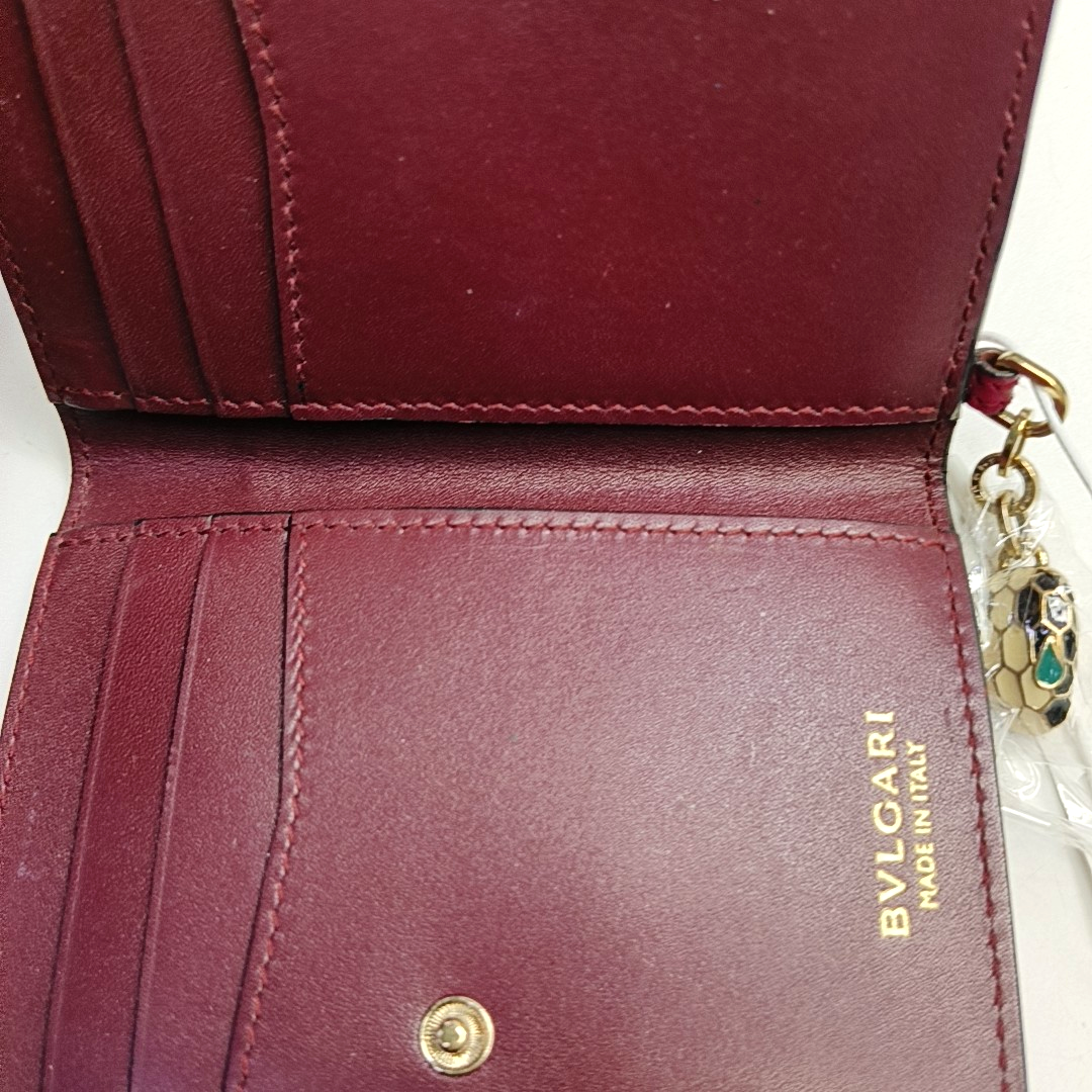BVLGARI SERPENTI FOREVER Rose Red Leather Snake Head Wallet Gold Black White Green Hardware-(SKU)-949211003