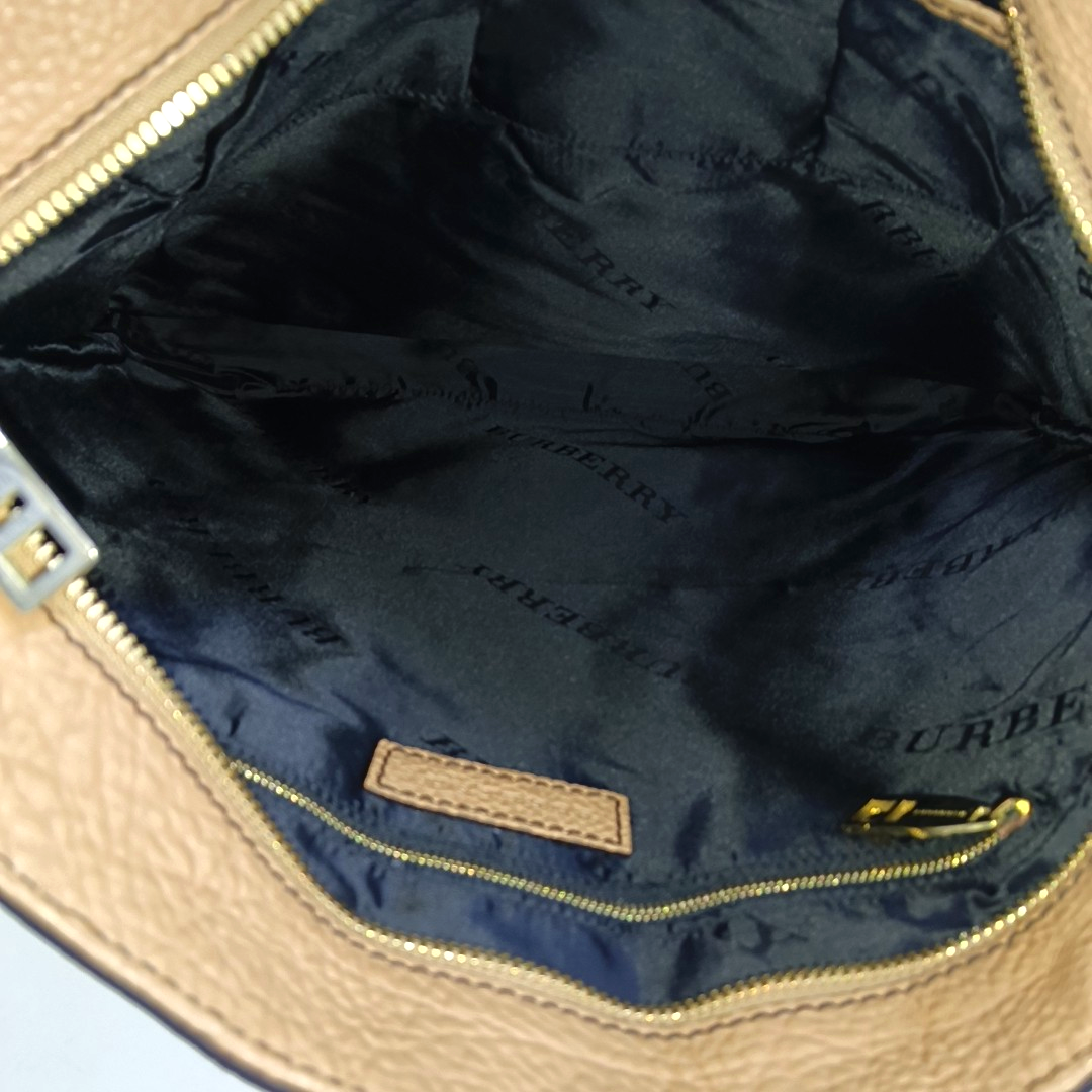 BURBERRY Khaki cowhide single shoulder bag Golden hardware Removable shoulder strap-(SKU)-953631623