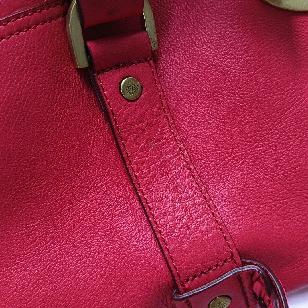 Mulberry Alexa Red Cowhide Single Shoulder Bag Handbag Crossbody Bag Golden hardware Removable shoulder strap-(SKU)-951491621