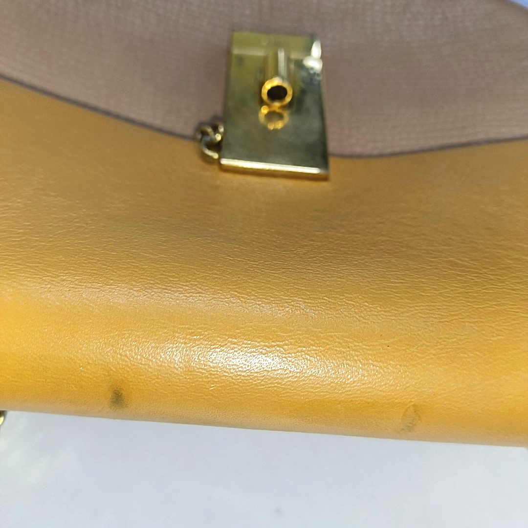 Chloé Drew mini Nude Pink Cowhide Piggy Bag Crossbody Bag Single Shoulder Bag Golden hardware-(SKU)-929848200