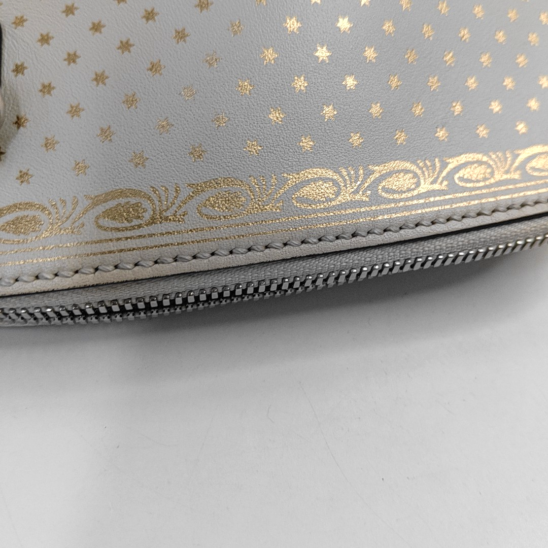 GUCCI Gucci x Sega mini White Cowhide Printed Single Shoulder Bag Crossbody Bag Silver Hardware Removable shoulder strap-(SKU)-956051089