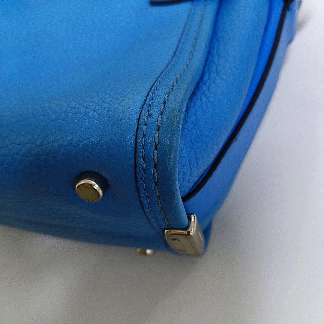 COACH SWAGGER Blue Cowhide Single Shoulder Bag Sling Bag Tote Silver Hardware Removable shoulder strap-(SKU)-940539626