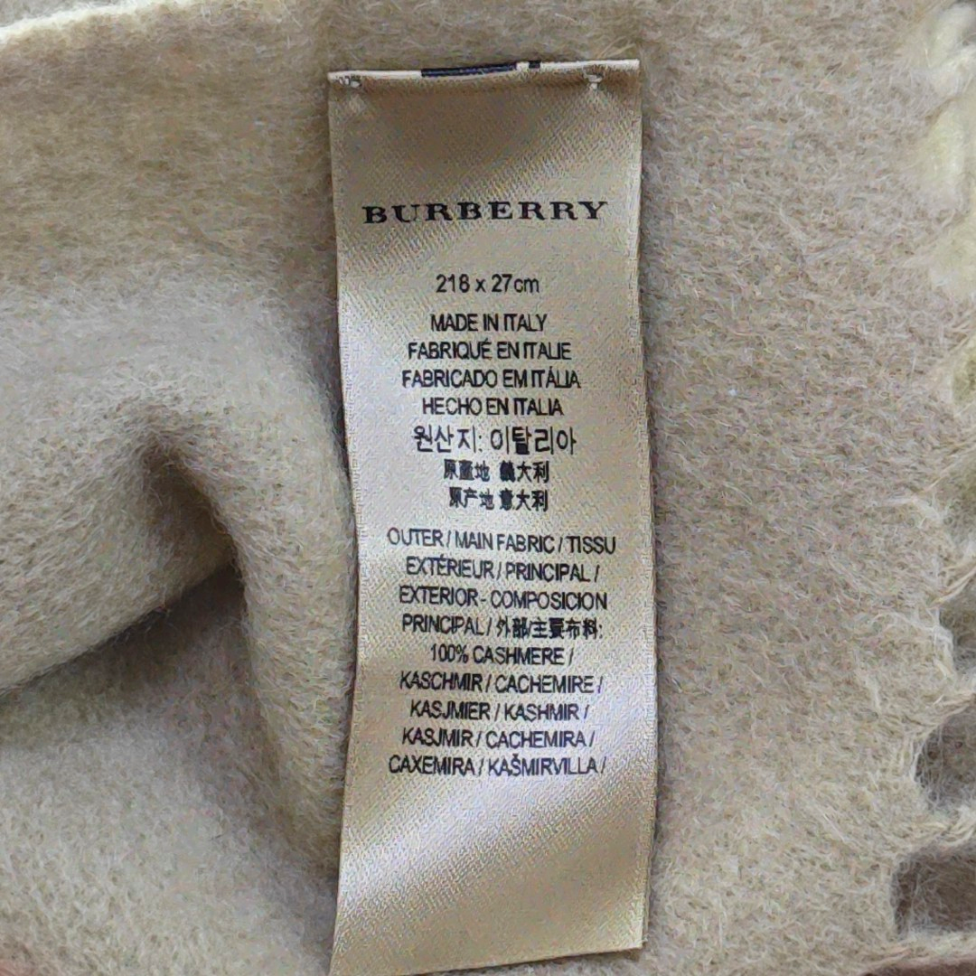 BURBERRY Khaki Cashmere Scarf-(SKU)-947611995