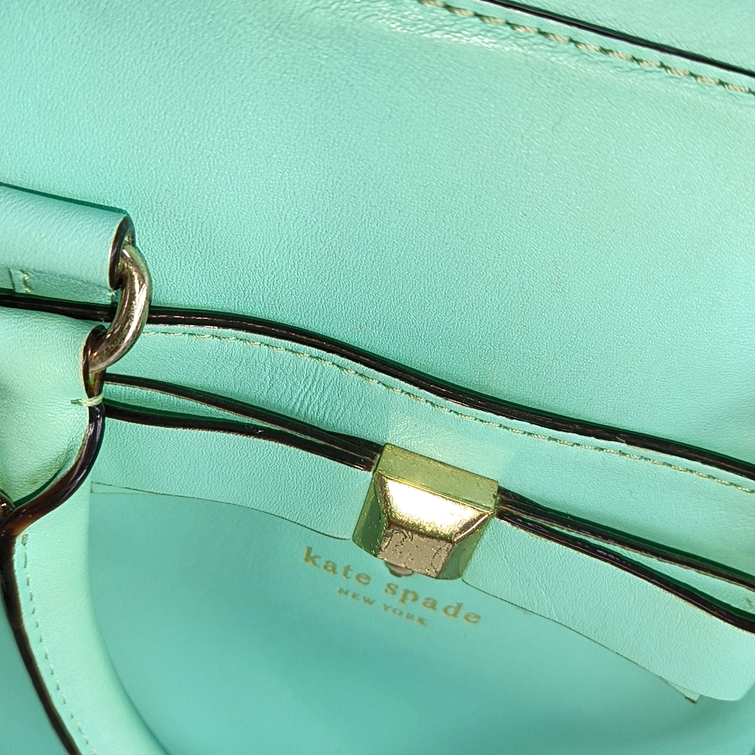 Kate Spade Green leather single shoulder bag handbag crossbody bag Golden hardware Removable shoulder strap-(SKU)-14289698