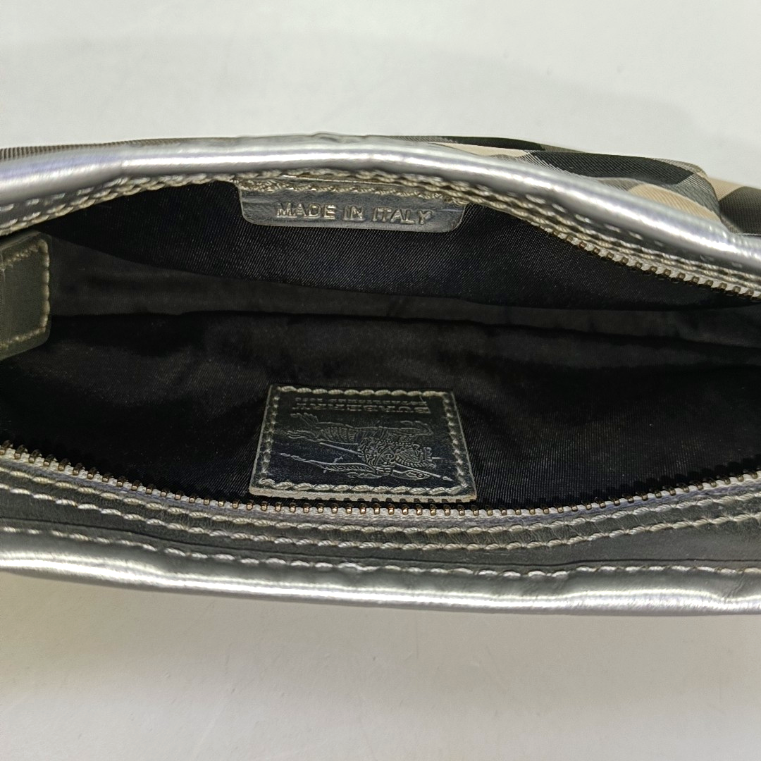 BURBERRY Gray Nylon Single Shoulder Bag, Handbag Black hardware Removable shoulder strap-(SKU)-951639021