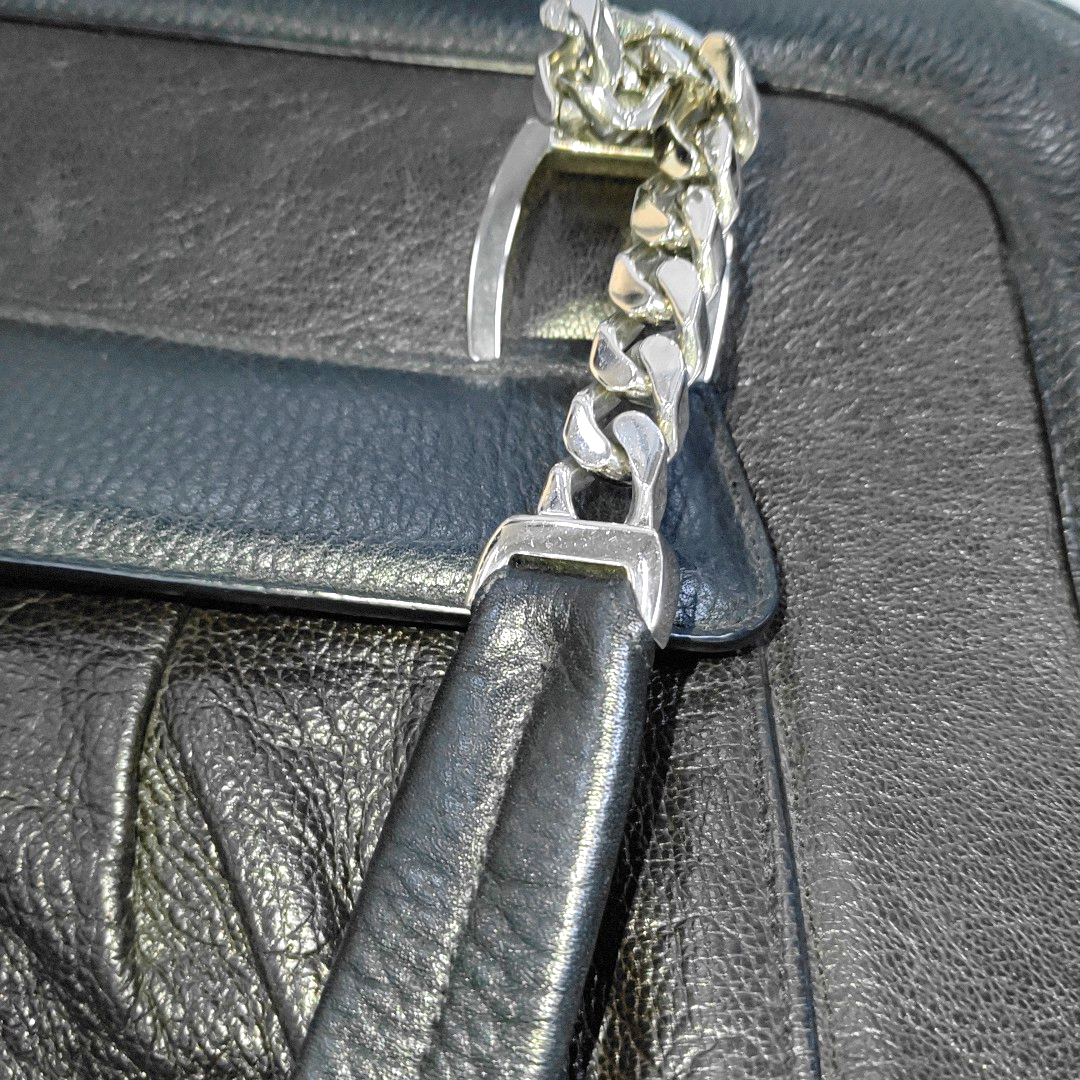 Cartier Tote bag Black Leather Single Shoulder Bag Silver Hardware-(SKU)-932283889
