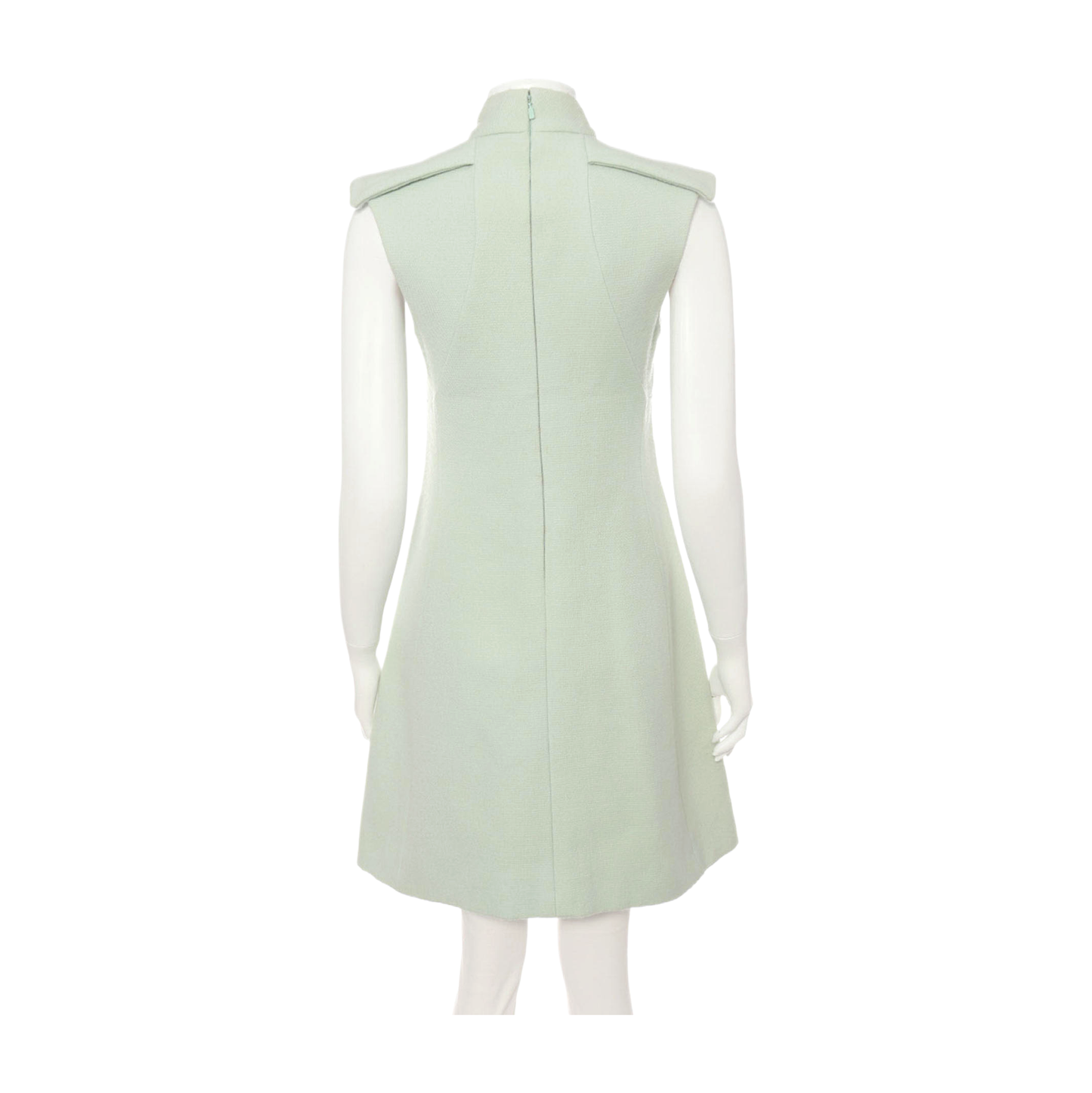 Chloé Scode Spring Green Wool Women's Sleeveless Knee-Length Dress-(SKU)-935451152