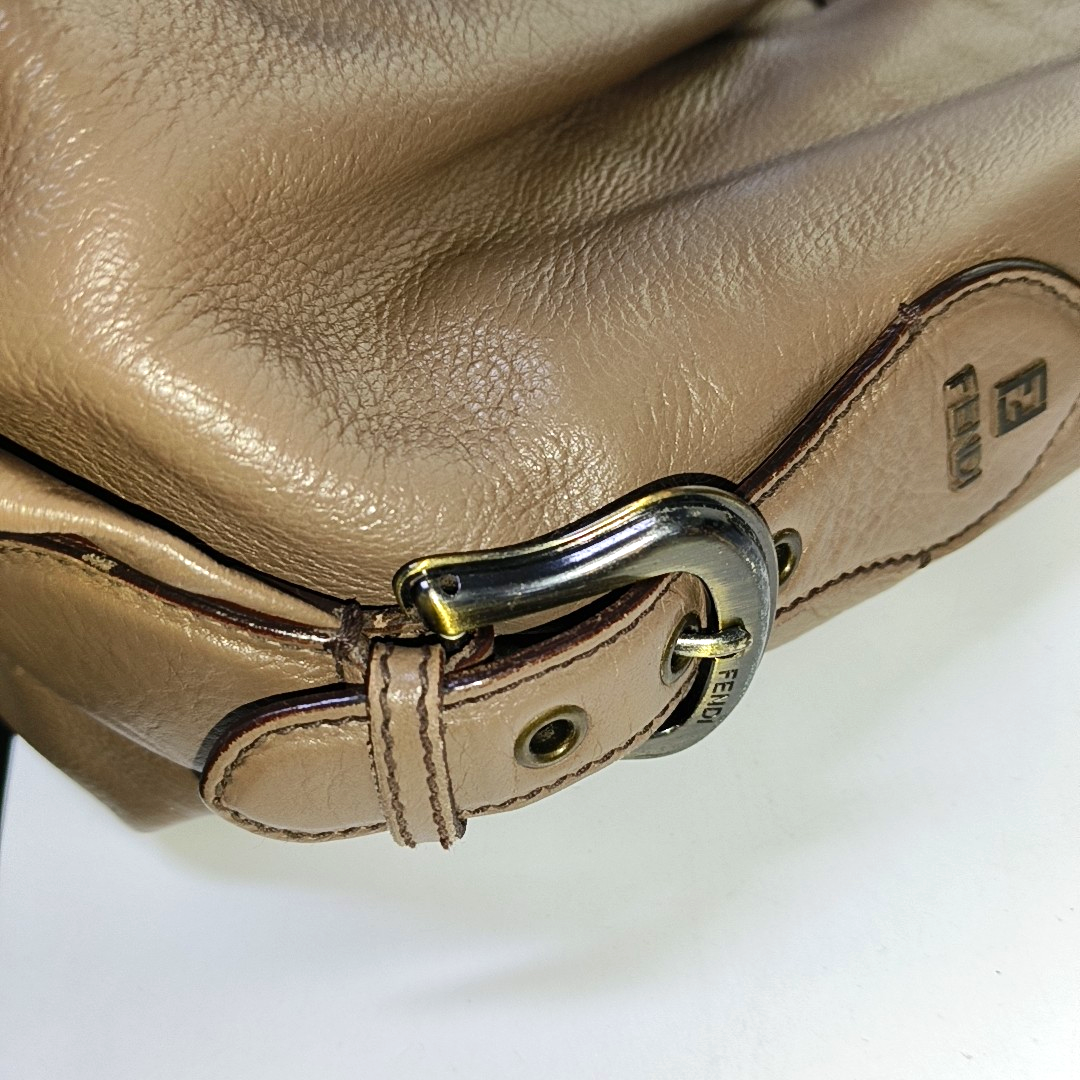 FENDI Brown Cowhide Single Shoulder Bag Ruthenium color hardware-(SKU)-936729570