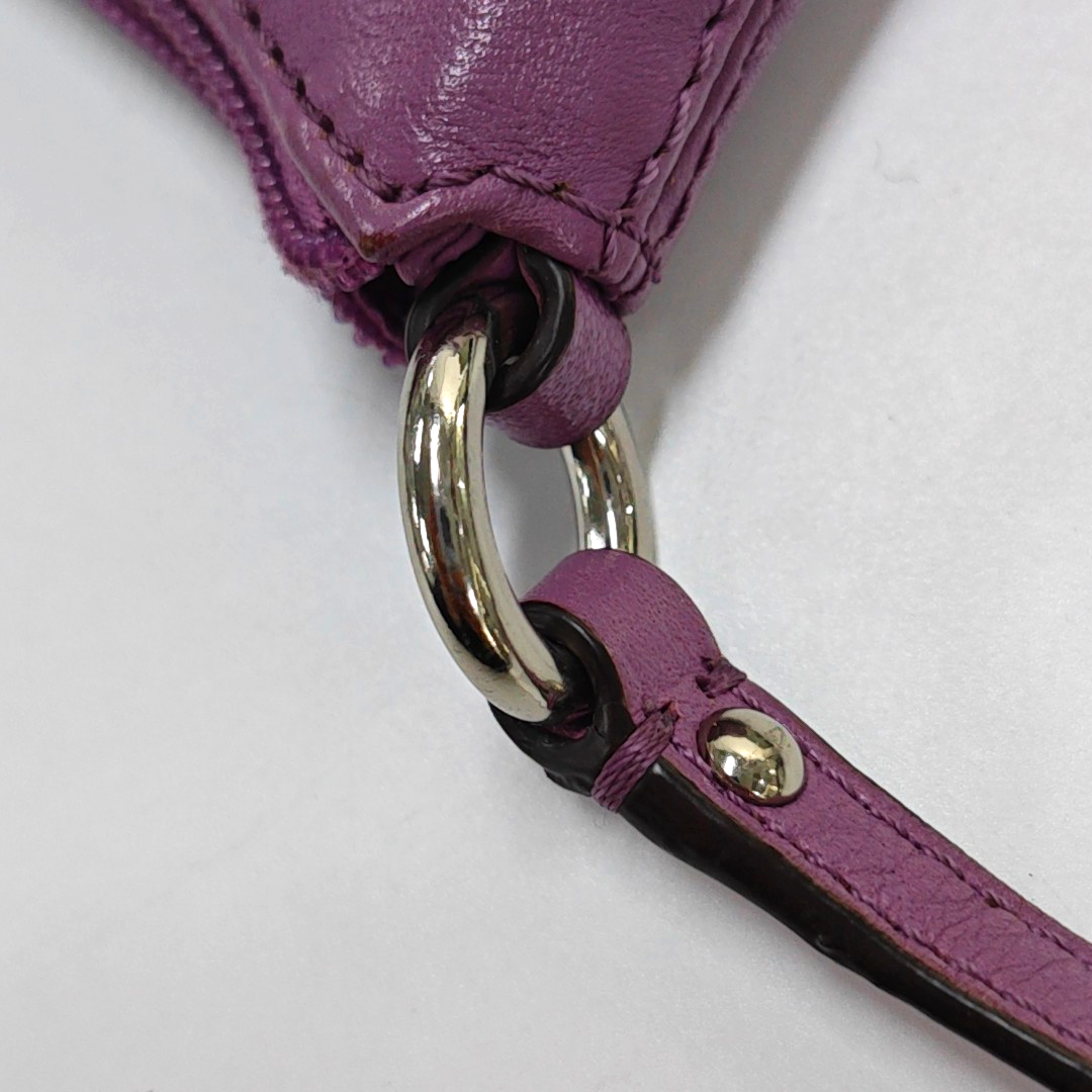 COACH Purple Leather Shoulder Bag Silver Hardware Vintage model-(SKU)-939951061