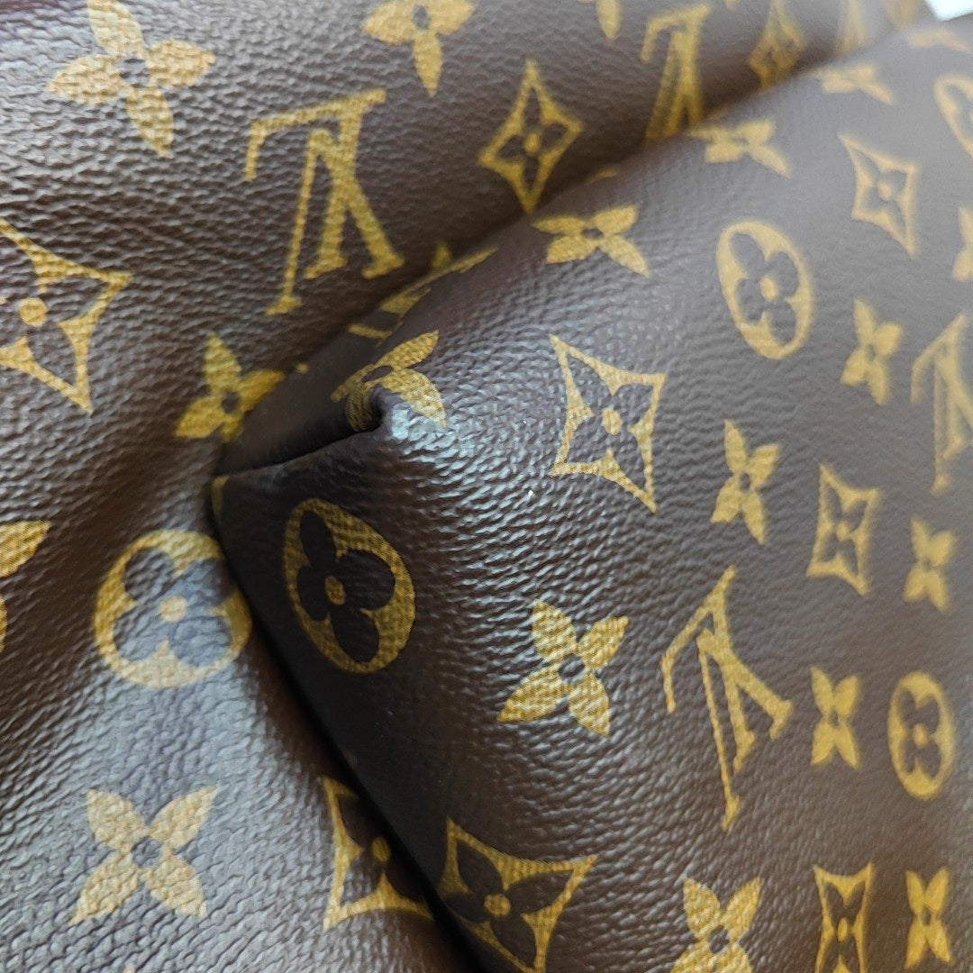 LOUIS VUITTON ZACK Medium Brown Coated Canvas Monogram Backpack Handbag Silver Hardware-(SKU)-965813745