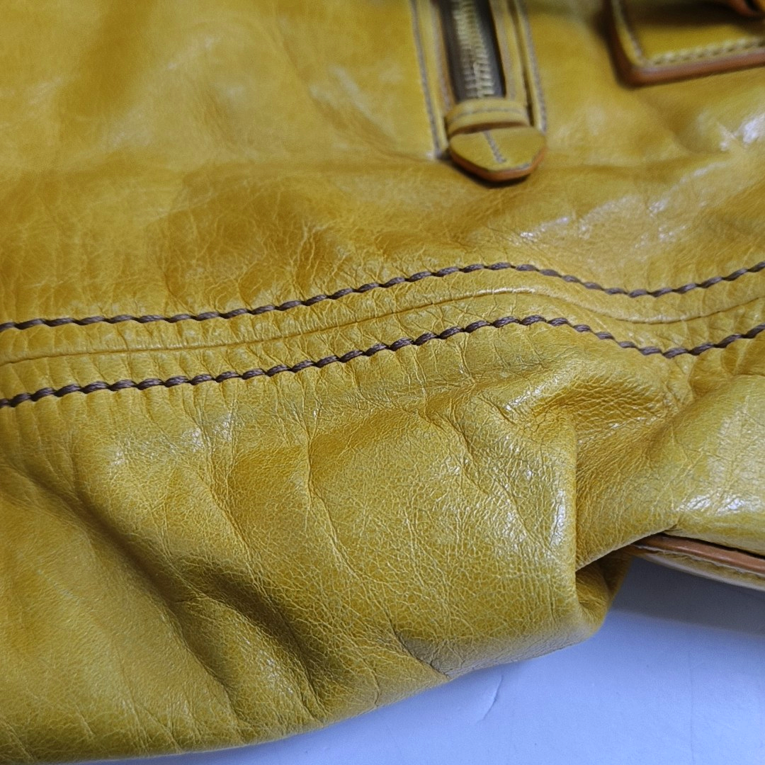 PRADA Tote bag Yellow Leather Crossbody Bag Golden hardware Removable shoulder strap-(SKU)-959736283