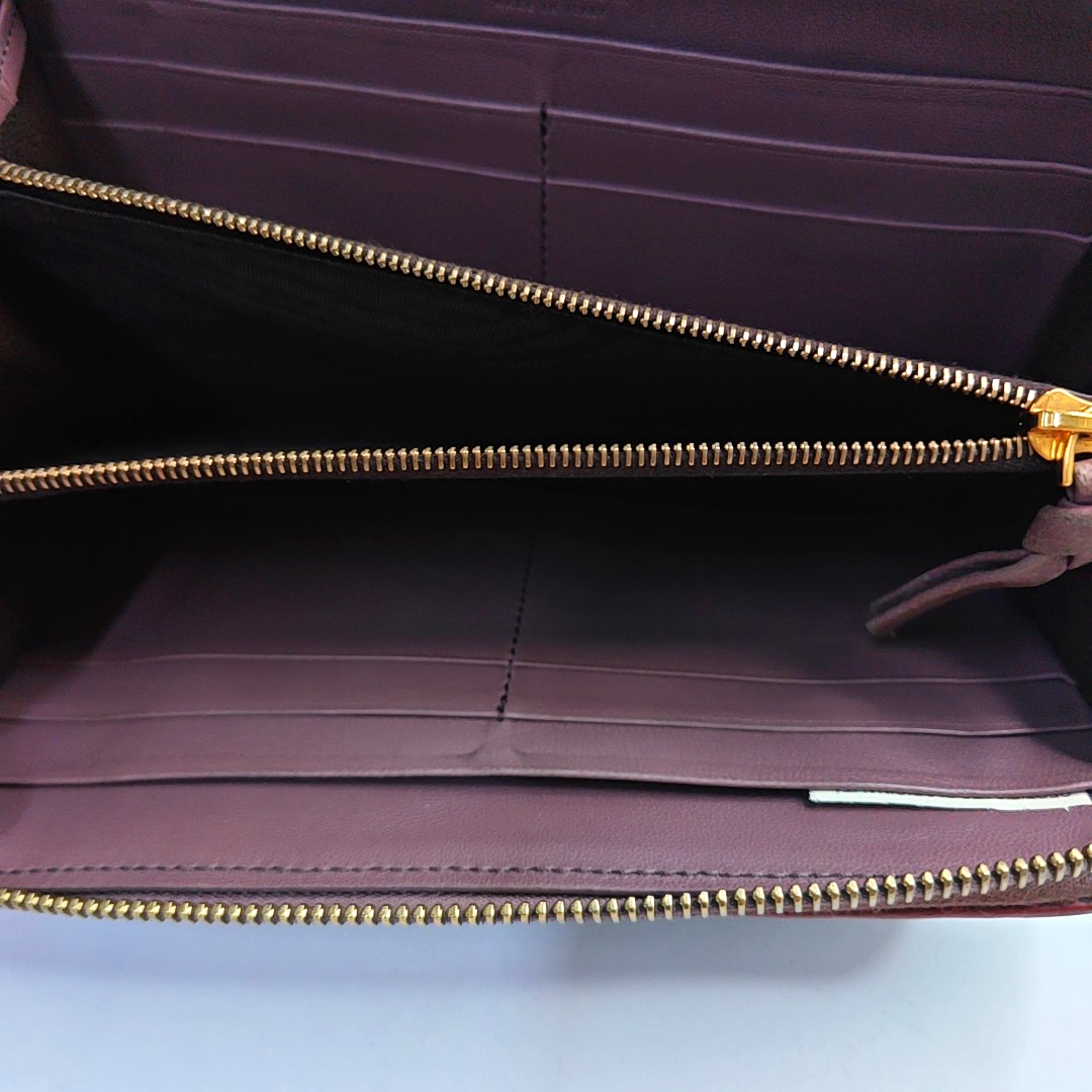 BOTTEGA VENETA Purple Cowhide Braided Wallet Golden hardware-(SKU)-948516731