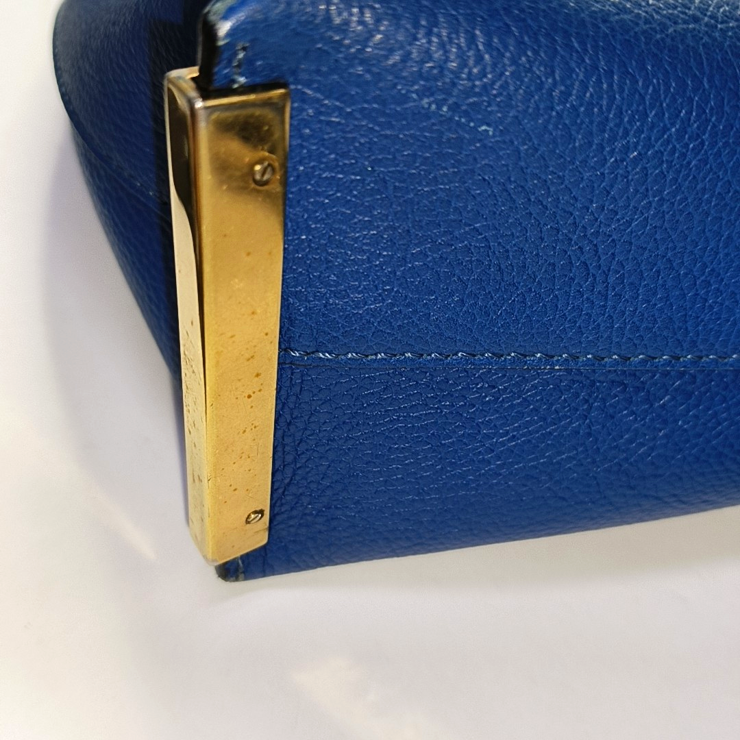 Chloé Clare Blue Cow Leather Crossbody Shoulder Bag with Shoulder Strap Golden hardware Removable shoulder strap-(SKU)-956245121