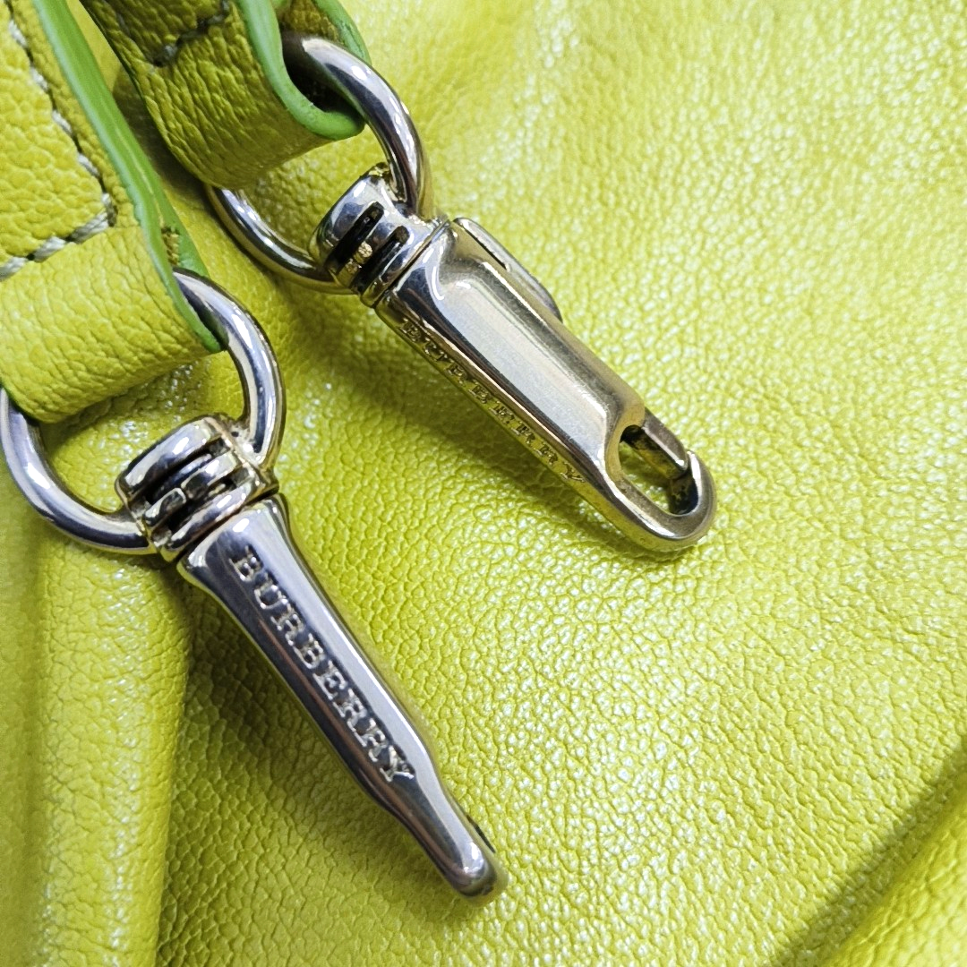 BURBERRY Yellow-Green Cowhide Single Shoulder Bag, Handbag, Crossbody Golden hardware Removable shoulder strap-(SKU)-959530790
