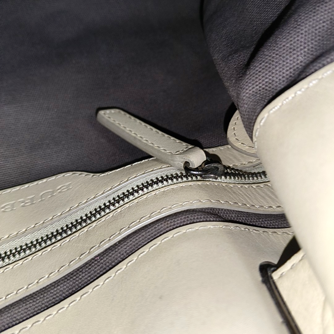 BURBERRY Smoked Check Medium size Light Gray Coated Canvas Shoulder Bag Tote Ruthenium color hardware Removable shoulder strap-(SKU)-951094751
