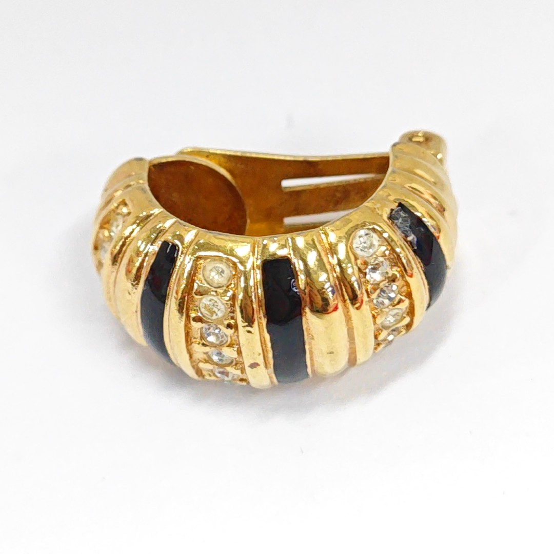 DIOR Twist Round金色合金,人造水晶,其他镶嵌Ear clamp-(SKU)-942095174