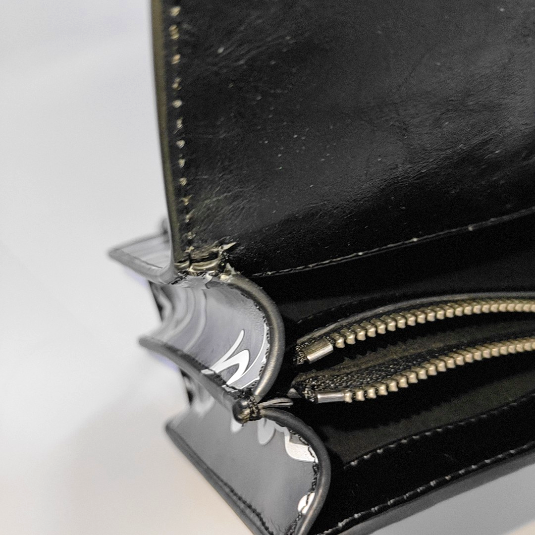 PINKO Mini Love Black Leather Stud Printed Crossbody Single Shoulder Bag Silver Hardware-(SKU)-936420003