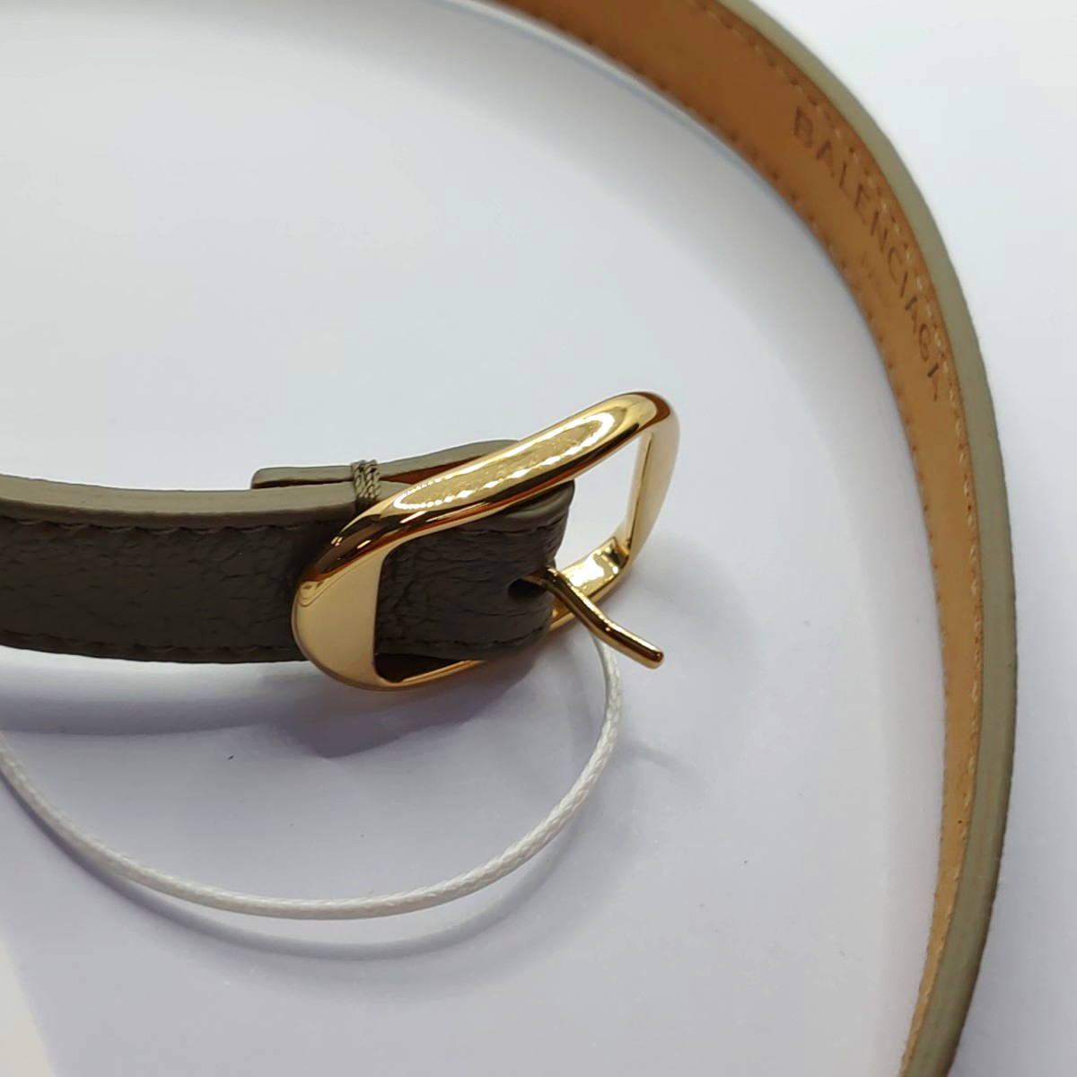 BALENCIAGA Gray Leather Alloy Bracelet Length51cm-(SKU)-943128284