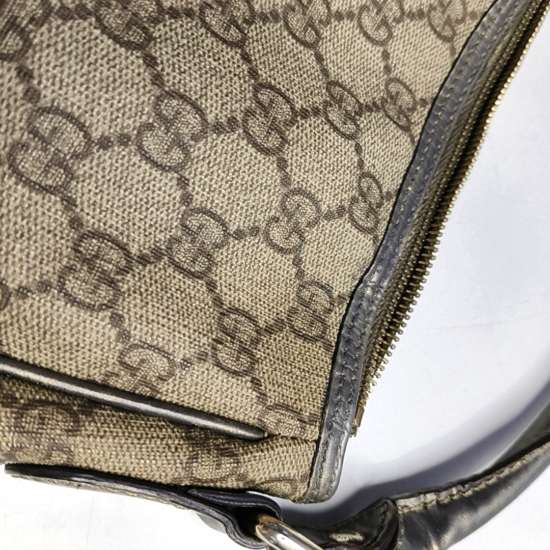 GUCCI Bardot Medium size Beige Coated Canvas Monogram Single Shoulder Bag Handbag Golden hardware-(SKU)-960390668
