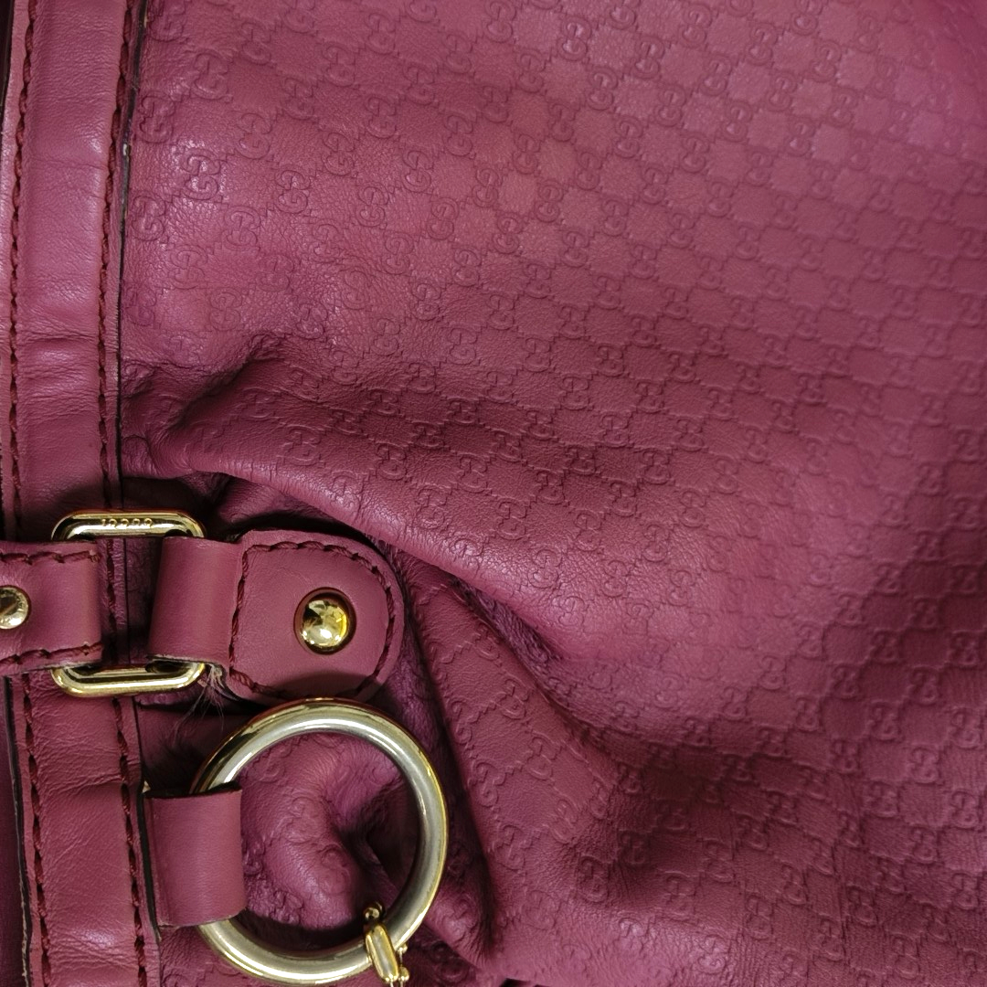 GUCCI Sukey Pink Cowhide Old Flower Embossed Handbag Golden hardware-(SKU)-948483016