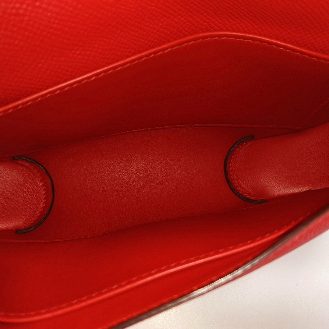 HERMÈS Cherche Midi Red Epsom Leather Monogram Handbag with Gold Hardware, X-(SKU)-970227440
