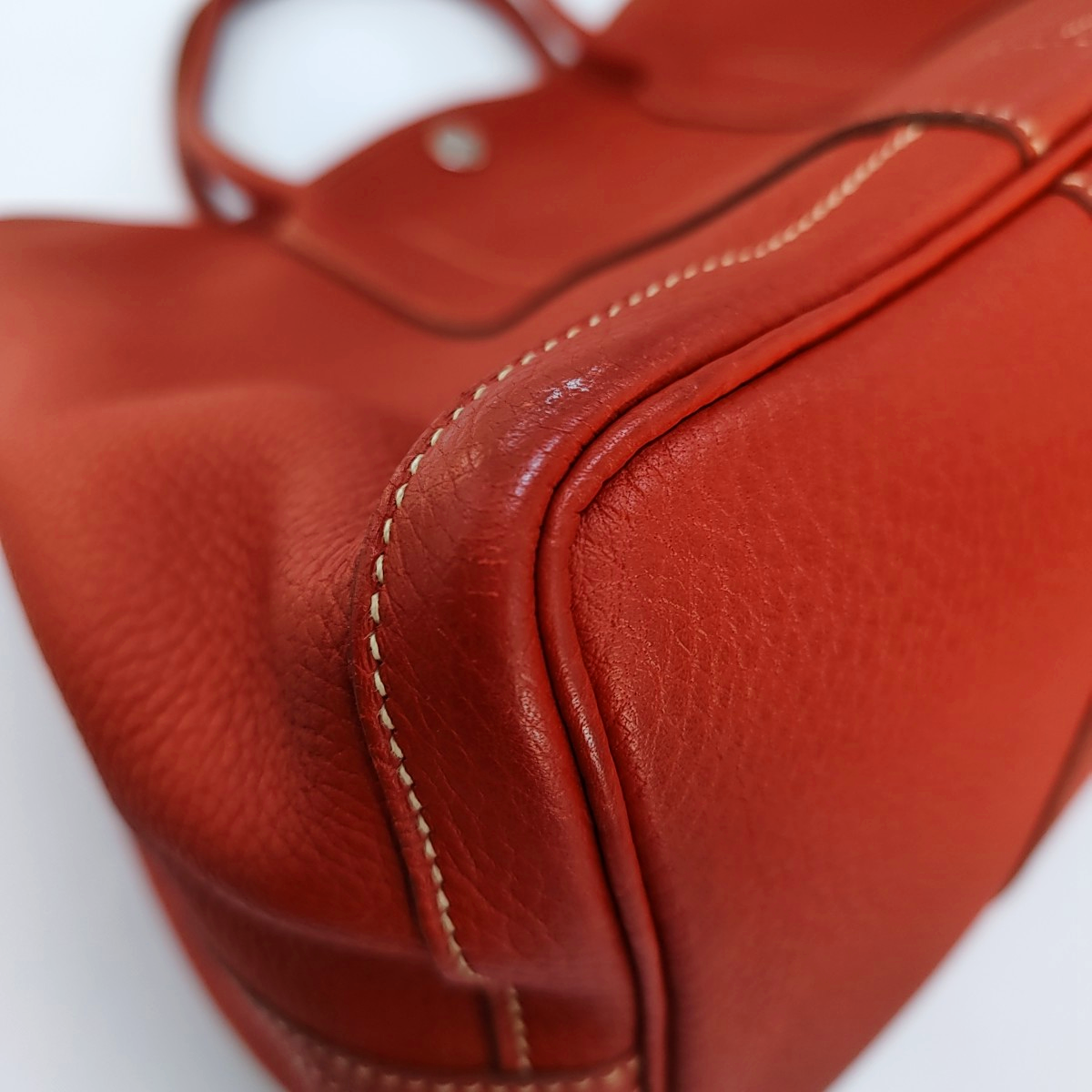HERMÈS Garden Party 36 Red Negonda Leather Handbag, Silver Hardware, 🅀 Monogrammed-(SKU)-958206619
