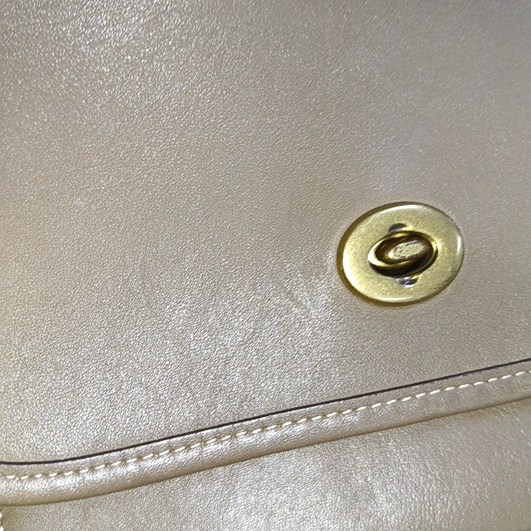 COACH RAMBLER Elephant Gray Calfskin Leather Crossbody Bag Golden hardware Removable shoulder strap-(SKU)-933856249