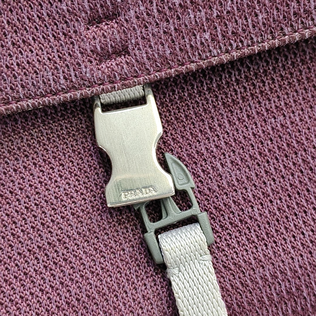 PRADA Purple Fabric Single Shoulder Bag Silver Hardware Removable shoulder strap-(SKU)-950006519